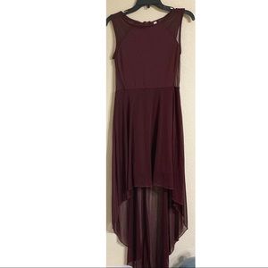 ✨Maroon Sheer High Low Dress✨